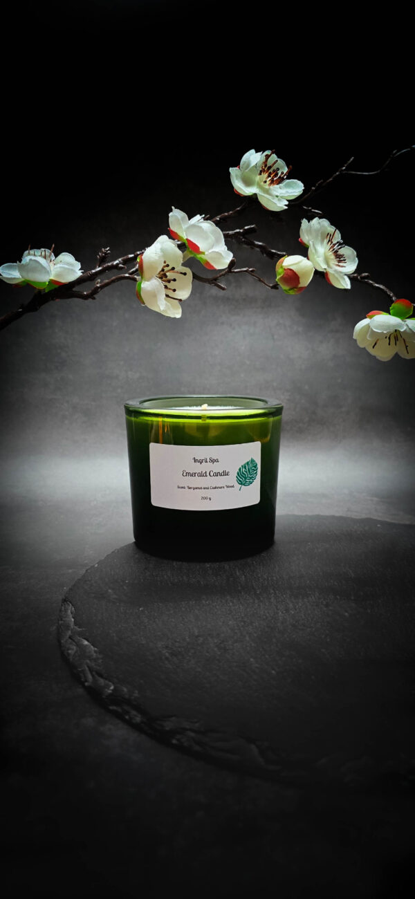 Emerald Soy Wax Candle - Image 4